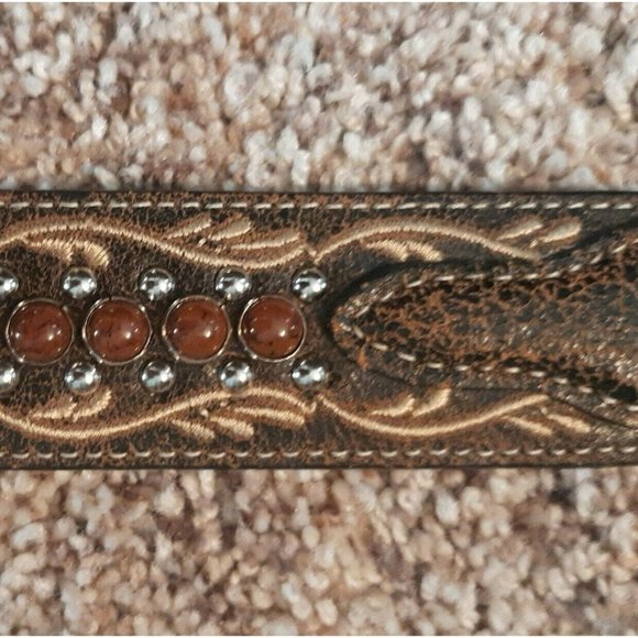 Medium Noone Leather Brown Western Studded Embroidered Brown main image 4